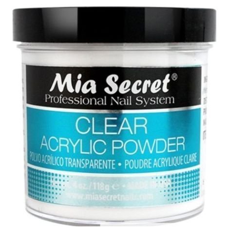 Mia Secret Professional Acrylic Nail System Clear Acrylic Powder, 4 oz.