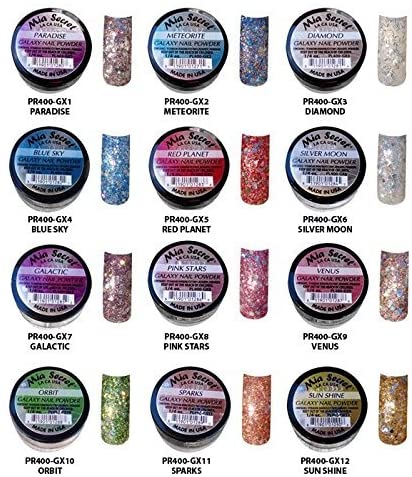 Mia Secret Galaxy Nail Art Powder Professional Acrylic - 12pcs